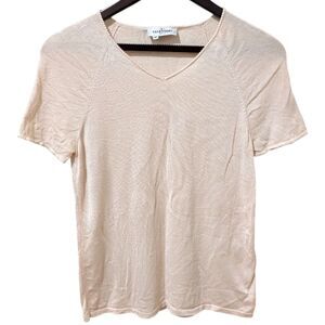 Valentino Miss V | Vintage Silk Knit V-Neck Top | Size US S Nude Blush Pale Pink